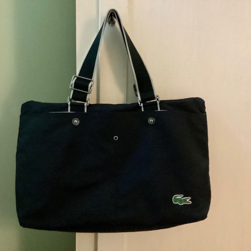 Lacoste Black Nylon Tote Bag